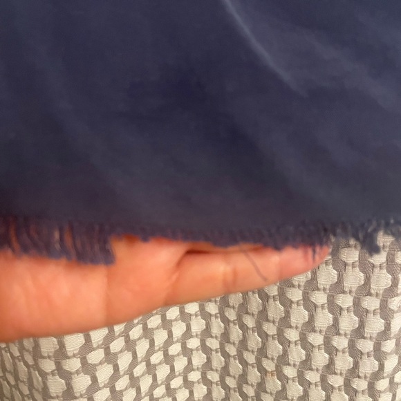 Illa Illa Strapless navy blue mini dress with frayed hem, pockets, elastic back. - Picture 6 of 13